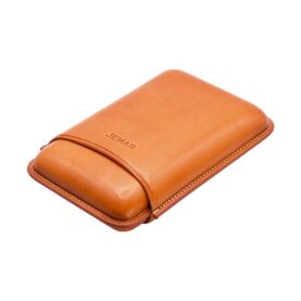 JEMAR LEATHER CIGAR CASE 3 FINGER ROBUSTO - NATURAL