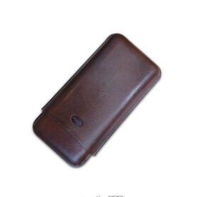 JEMAR LEATHER CIGAR CASE 3 FINGER - 70 RG - MARON/BROWN