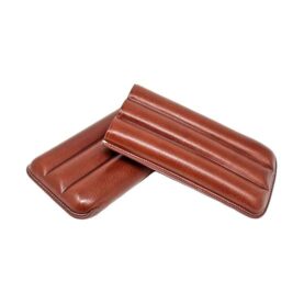 JEMAR LEATHER CIGAR CASE 3 FINGER - 56 RG - MARON/BROWN