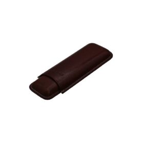 JEMAR LEATHER CIGAR CASE 2 FINGER ROBUSTO - MARRON