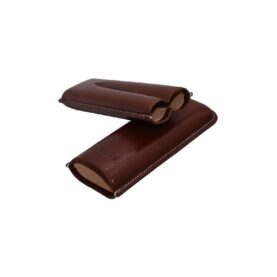 JEMAR LEATHER CIGAR CASE 2 FINGER ROBUSTO - MARRON