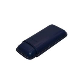 JEMAR LEATHER CIGAR CASE 2 FINGER ROBUSTO - AZUL BLUE