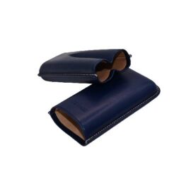 JEMAR LEATHER CIGAR CASE 2 FINGER ROBUSTO - AZUL BLUE