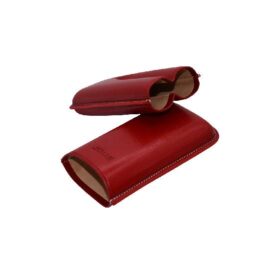 JEMAR LEATHER CIGAR CASE 2 FINGER ROBUSTO - ROJO RED