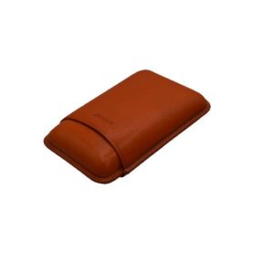 JEMAR LEATHER CIGAR CASE 3 FINGER ROBUSTO - NARANJO ORANGE