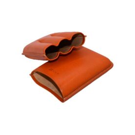 JEMAR LEATHER CIGAR CASE 3 FINGER ROBUSTO - NARANJO ORANGE