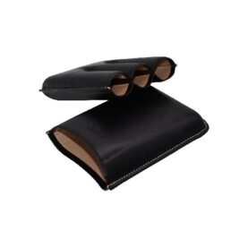 JEMAR LEATHER CIGAR CASE 3 FINGER CORONA - NEGRO/BLACK