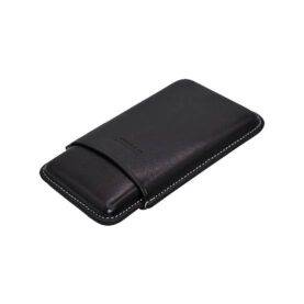 JEMAR LEATHER CIGAR CASE - SLIM PANATELLA (5) - BLACK