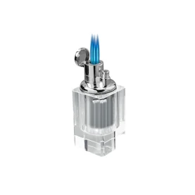 VECTOR CRYSTAL BASE TABLE LIGHTER TRIPLE JET - CHROME