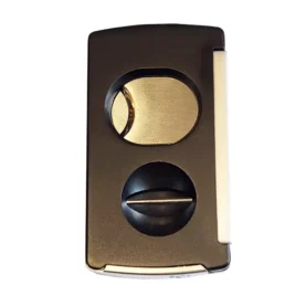 BLD 3 in 1 DOUBLE CUT/V-CUT/PUNCH CIGAR CUTTER - BLACK/CHROME