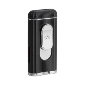 XIKAR HEDRON SOFT & JET FLAME LIGHTER  - BLACK/CHROME