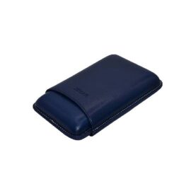 JEMAR LEATHER CIGAR CASE 3 FINGER ROBUSTO - AZUL BLUE