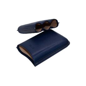 JEMAR LEATHER CIGAR CASE 3 FINGER ROBUSTO - AZUL BLUE