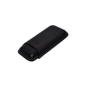 JEMAR LEATHER CIGAR CASE 2 FINGER ROBUSTO - NEGRO/BLACK