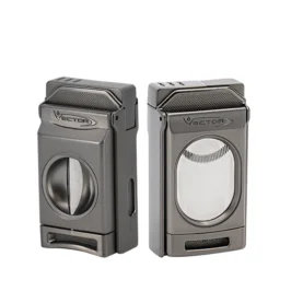 VECTOR SWITCH TWIN LIGHTER AND CUTTER - GUNMETAL SATIN